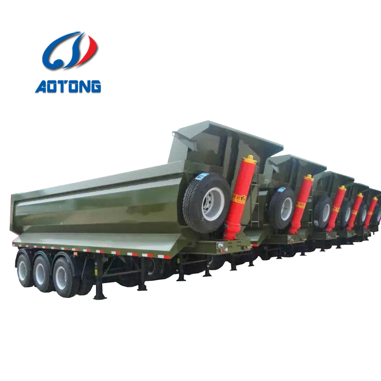 40 Tons 40 Cubic Meter Container Tipper Truck Semi Trailer Featuring 10 Leaf Spring