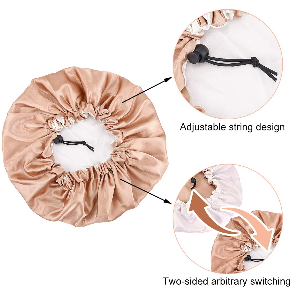 OEM ODM 49cm Satin Hair Bonnet For Sleeping Plain Dyed Colored