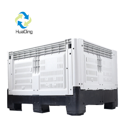 Wholesale large bulk storage box pallet foldable plastic pallet box for fruits and vegetables
