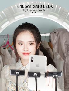 Wholesale Yidoblo 22'' FE-640ii 100W 10000LM Battery Powered Youtube Studio RingLight Mirror BI-COLOR Ring Lamp LED Light from china suppliers