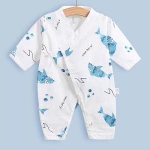 Wholesale Absorbent Muslin Baby Pajamas Separate Leg Romper Reusable Machine Washable from china suppliers
