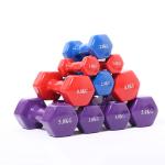 RoHS Approval 1KG 2KG 3KG Fitness Dumbbell Rubber Hex Dumbbell Set