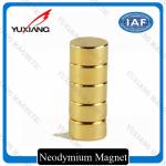 Gold Plating Neodymium Cylinder Magnets , Neodymium Magnets N52 Radial
