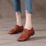 HZM032 Cowhide Women'S Single Shoes Autumn And Winter New British Style Women'S