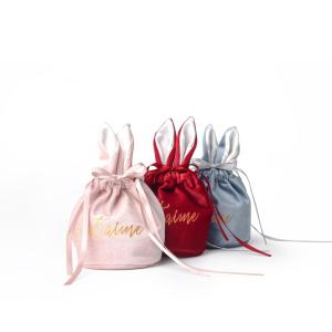 Wholesale Soft Touch Fabric Drawstring Gift Bags Customized Stamped Gold Logo Pouch Bag from china suppliers