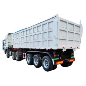 Wholesale 35 cbm Gooseneck Grain Tipper Semi Trailer 3 Axles Dumper Aggregate Tipping Trailers from china suppliers