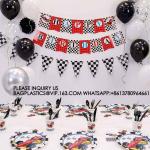 Hot Sale Happy Birthday Party Decoration Disposable Plate Set Racing Car Party
