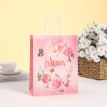 Luxury Packaging Style Brown Kraft Paper Tote Bag for Mother's Day Celebration