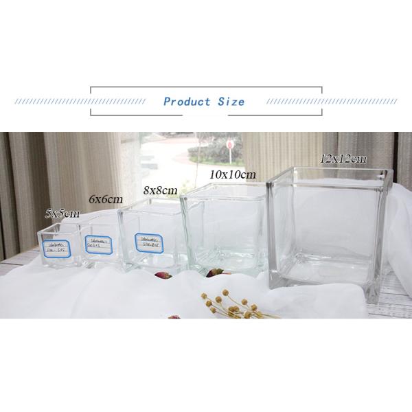 Embossed Clear Glass Candle Jars Rectangle 4oz 6oz 8oz 10oz 12oz