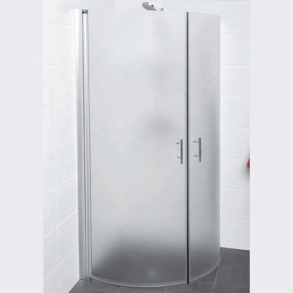 Contemporary Frosted Glass Shower Doors with Fine Polished Edge and Tempered