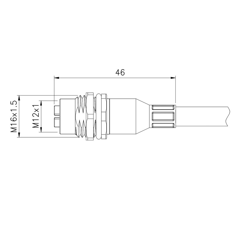 M12 Waterproof Connector 4-Pin hole pattern socket Female Solder Mount Socket Rear Panel Ip67 (x)
