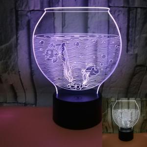 China New fish tank colorful 3D small table lamp gift colorful night light atmosphere small table lamp on sale