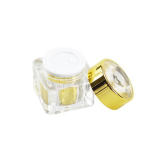 Wholesale Reusable Cosmetic Packaging Container 10g Gold Eye Cream Acrylic Plastic Jar Material from china suppliers