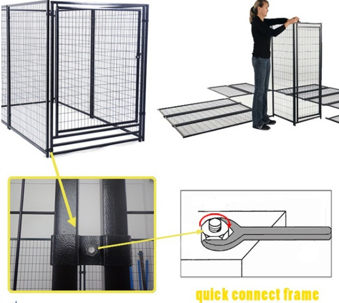 Weather Resistant Metal Dog Kennel Outside Dog Run With ISO 9001 Certificate