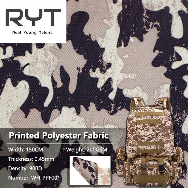 100% Polyester 900D Printing Waterproof Durable Fanbric For Backpack And Other