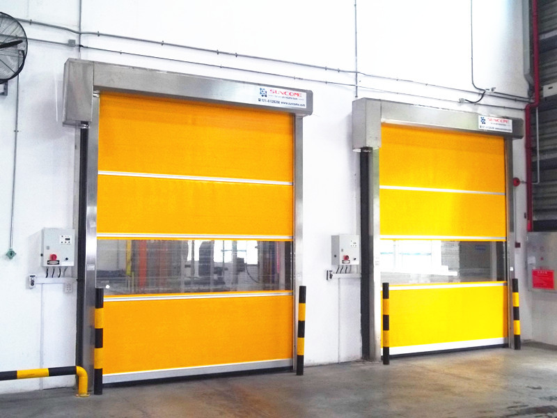 Cleaning Room High Speed PVC Curtain Industrial Roll Up Door Touching Panel