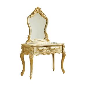 Wholesale Antique Bedroom Mmakeup Table With Mirror Gold European Solid Wood Dressing Table from china suppliers