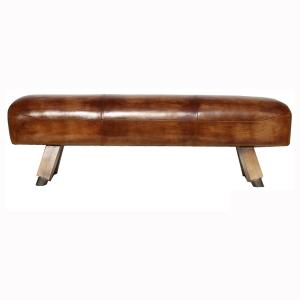 Wholesale Outdoor Indoor Genuine Leather long Wooden Bench L185cm from china suppliers