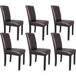 Urban Style High Back Leather Dining Chairs With Solid Wood Legs Chair