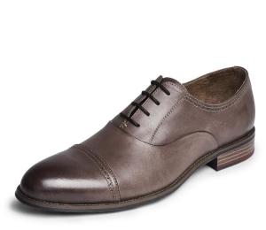 Wholesale Round Toe Fashion Men Dress Shoes , Lace Up OEM Dark Brown Oxford Shoes from china suppliers