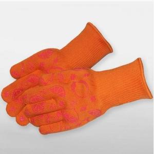 Wholesale Silicone Coated Heat Resistant BBQ Gloves Mixed Fibre Liner Knit Wrist Cuff from china suppliers