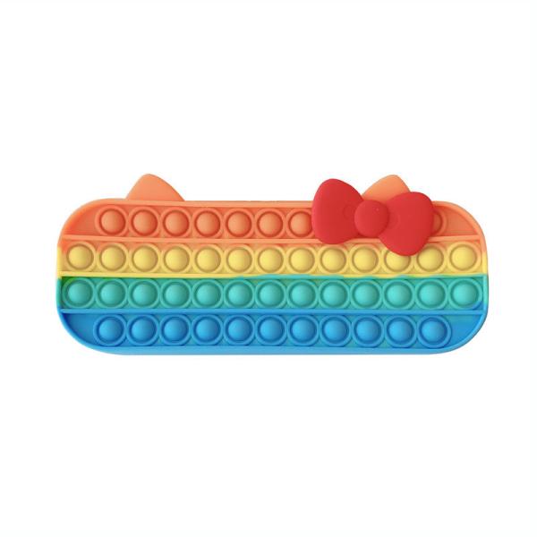 OEM/ODM Cute Cat Zipper Pencil Case 19*7*4.5cm Popper Toy Pencil Box with Bubble