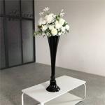 80cm-100cm Tall Black Glass Stemmed Glass Vase Hurricane For Wedding Table