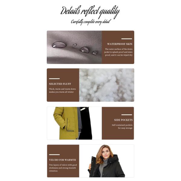 FODARLLOY Ladies Warm Hooded Cotton-padded Clothes Slim Long Down Winter Jackets Women Coats