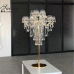 ZT-325G Gorgeous 15 arms gold crystal candelabra wedding table decorations