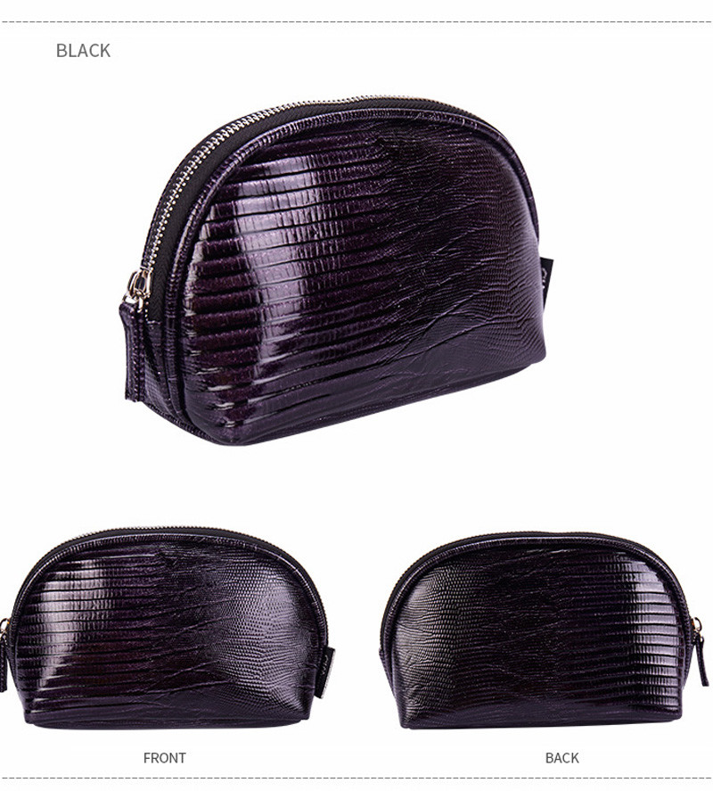 Shell Shape Zippered Length 17.5cm PU Cosmetic Bag