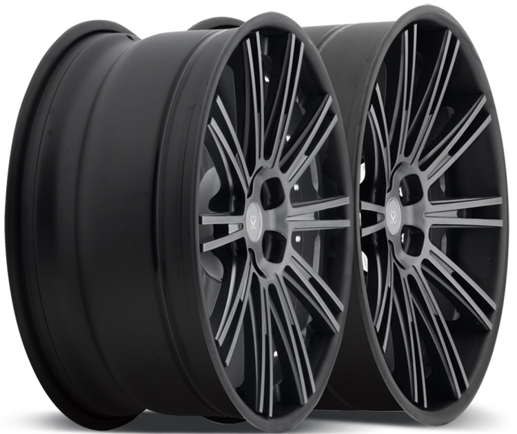 Gloss Black Lips 2 Piece Forged Wheels For Volkswagen T6 20inch Satin Face Rims