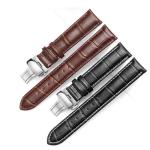 Leather Watch Band Bracelet Strap Butterfly Deployant Clasp Buckle Watchband 14
