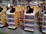 Wood flooring movable hair care shampoo display stand