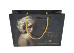 Custom print wholesale glossy laminated wide bottom gift paper bags for clothing