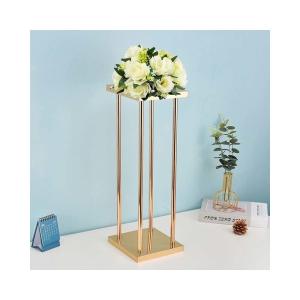 Wholesale Wedding Decoration Flower Floor Stands Vase Gold Metal Floor Column Flower Stand for Party Supplies from china suppliers