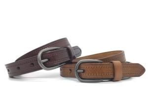 Wholesale Adjustable Skinny Coffee / Brown Leather Dress Belt ,New Style Genuine Leather Women Belt from china suppliers