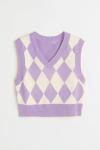 Unisex Kids Oversized Cotton Knitted Pullover Jacquard Sweater Vest Sleeveless