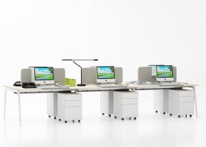 Wholesale Light Maple Employee 6 Person Workstation Desk , Modern Office Partition Desk from china suppliers