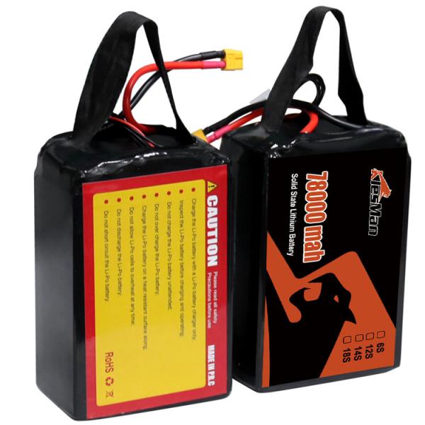 High Energy Density Rechargable Drone Battery 78000mah Lipo Battery 22.2V for