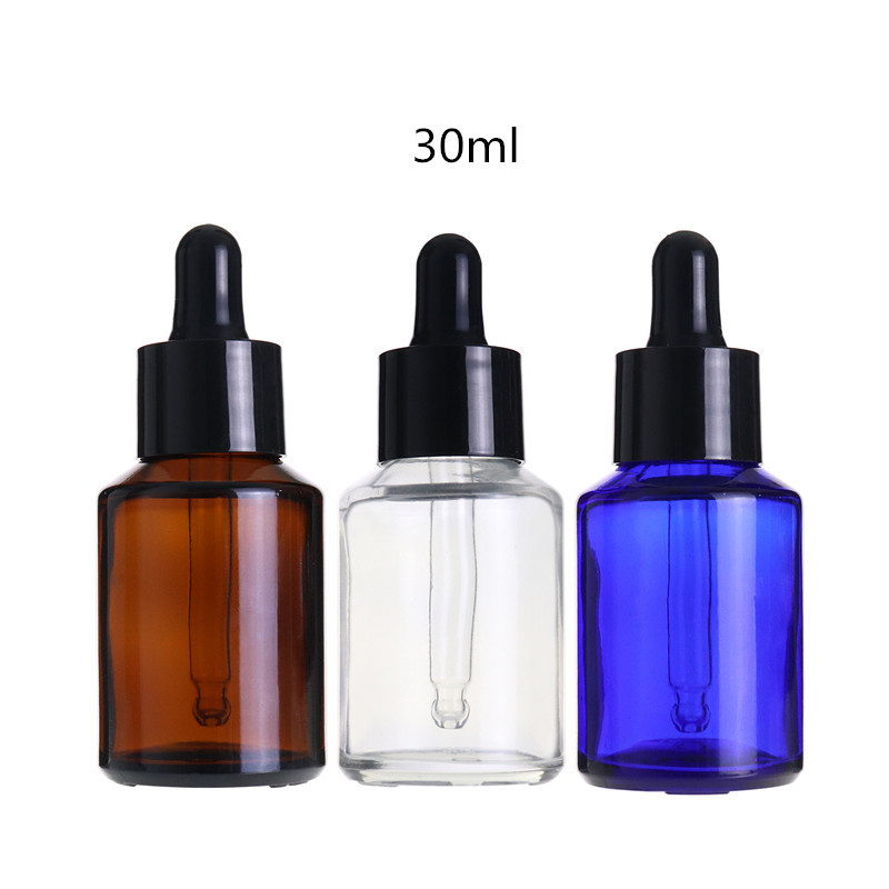 1oz 2oz 15ml 30ml 50ml Amber Empty Angled Shoulder Glass Dropper Essential Oil Bottle Packing Logo Customized Accepted