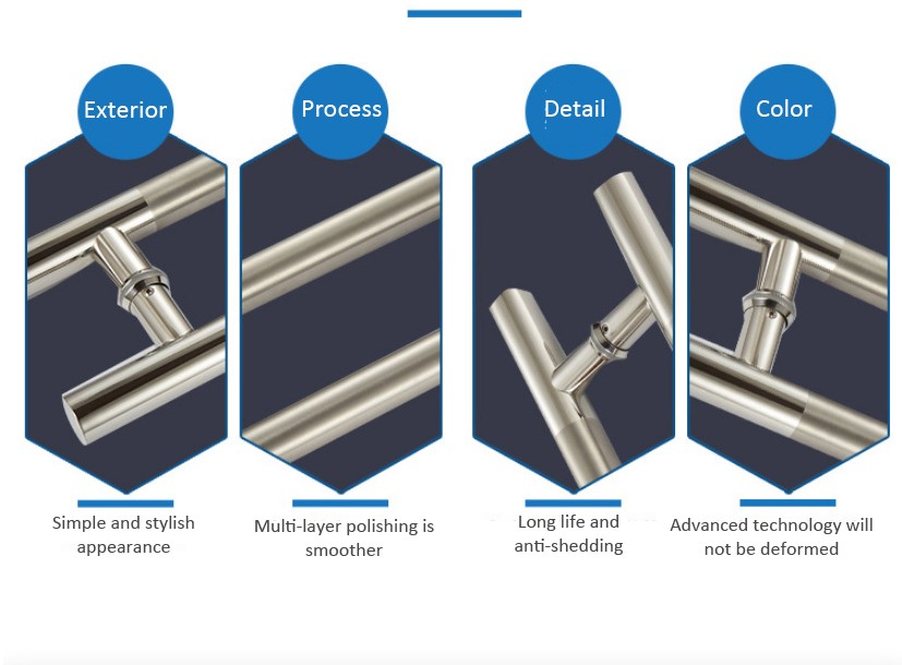 Stainless Steel Polished Glass Door Handle Popular Design for Your Requirements