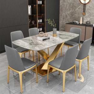 Wholesale Slate Rectangular OEM Luxury Dinner Table And 6 Chairs For Home Furniture from china suppliers