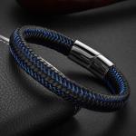 Braided Leather Bracelets For Men,Leather Bracelets Fashion Magnetic Clasp 7.5-8