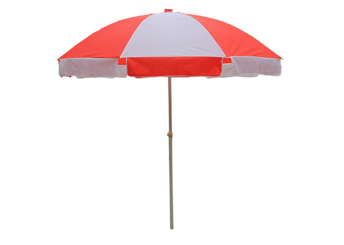 Promotional UV Beach Umbrella Custom Printing 170g Polyester Steel Shaft