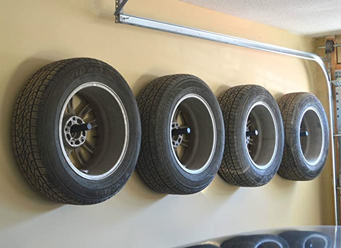 Alternative Space Saving Hook Wall Mount Heavy Duty Tire Rack Wheel Storage Metal Rack