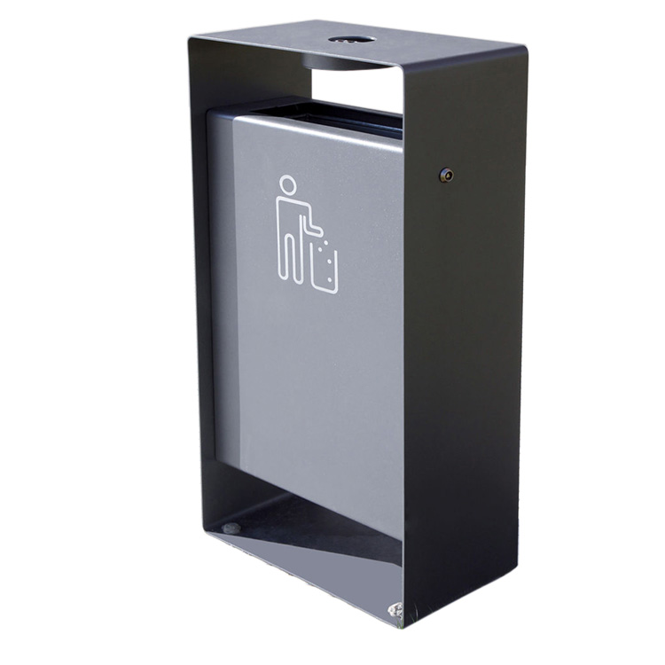 SGS Certificate 45L Outdoor Metal Trash Can With Ashtray