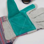 Durable Leather Welding Gloves Anti Slip Reinforced Leather Palm Gloves