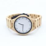 Quartz Maple Wooden Wrist Watch , Female Wooden Watches Light Yellow
