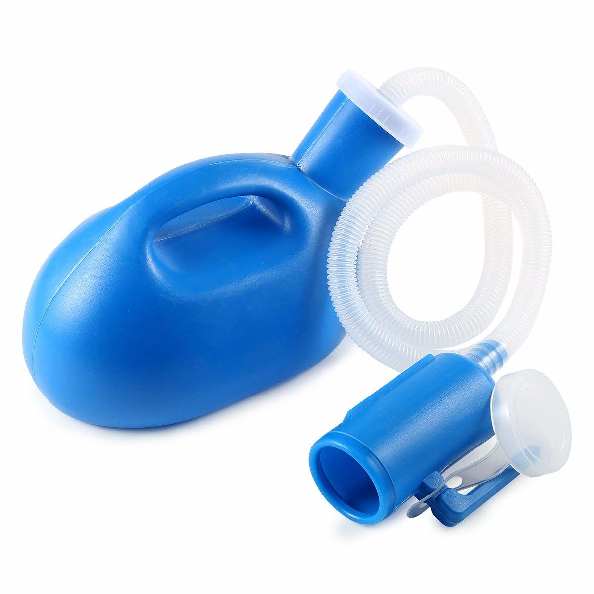 Portable male urinal with lid, Men's urinal,Re-Useable male urine bottle,disposable medical urinal 2000ml,Blue,