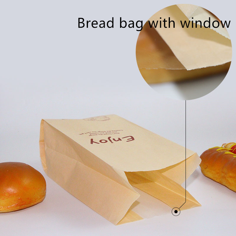 55g Coated Paper Toast Bread Packaging Bag ISO9001 With Window